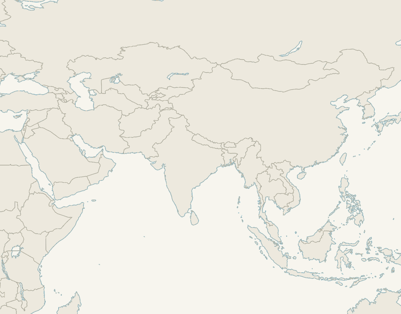 Map of the Gulf and Southeast Asia