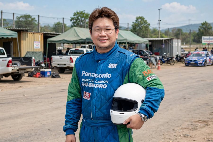 Job Kanyachan in race suit, RCT Series 2026 paddock